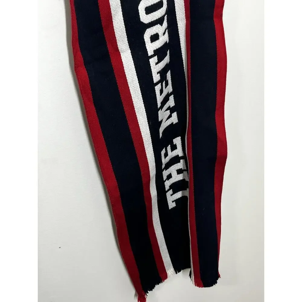 The Met Metropolitan Museum of Art New York Striped Wool Scarf Red White Blue